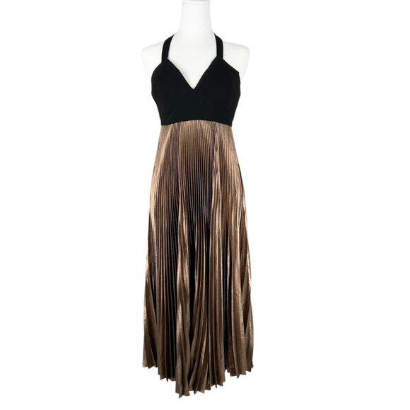 A.L.C. Alba Metallic Pleated Midi Dress - Picture 3 of 13